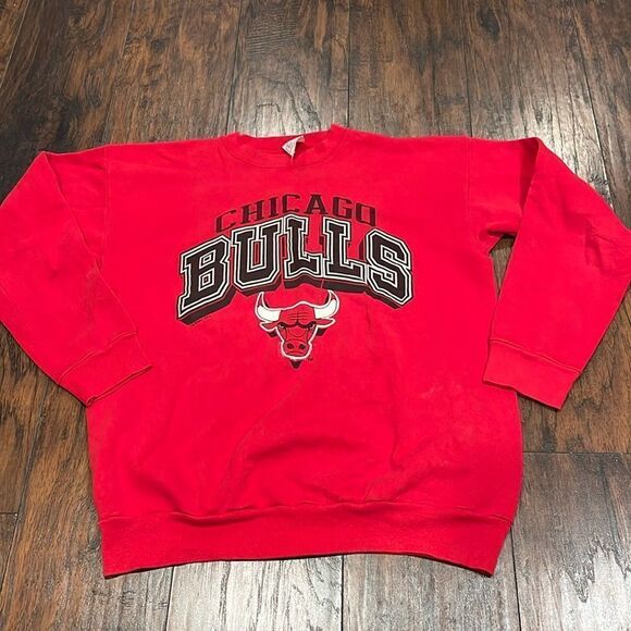 1991 Chicago bulls on tultex tag made in usa size XL sweatshirt red EUC for age - Picture 1 of 10